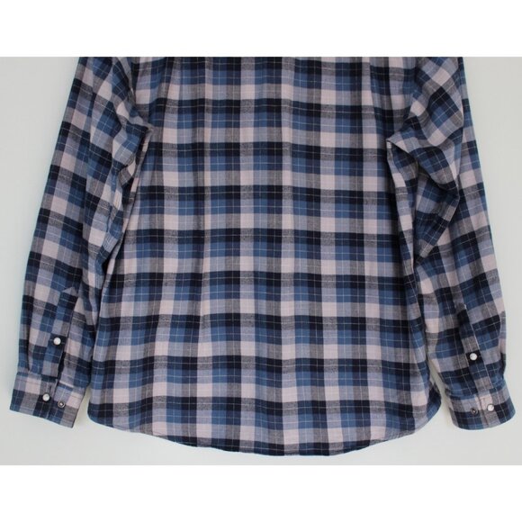 CARHARTT Relaxed Fit Rugged Flex Flannel Shirt Blue Gray Plaid, Size L Large - Picture 6 of 9